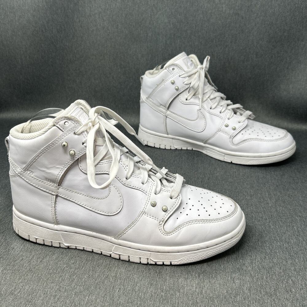 Nike Dunk High SE Pearl Studs Jewel Low Triple White DM7607-100 Womens 8.5 - Picture 3 of 11